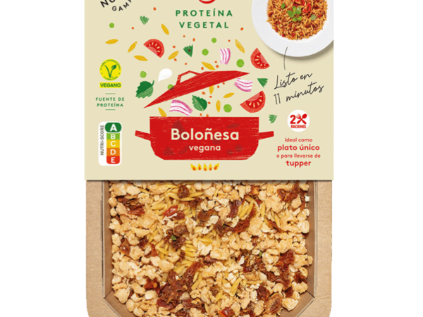 Pasta boloñesa con proteína vegetal