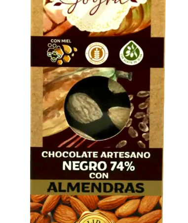 Tableta Artesana de Chocolate con Almendras y Miel